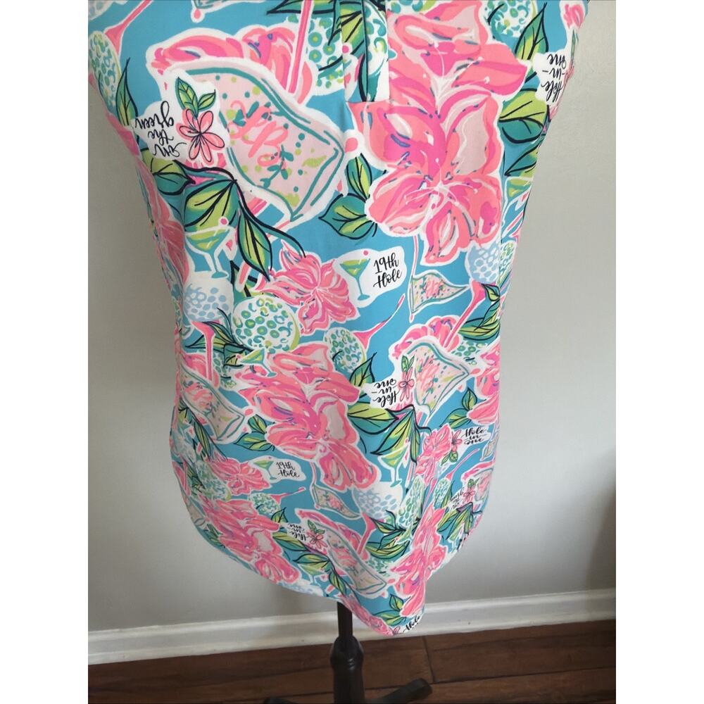 Lulu B 1/4 Zip Top Size Small Multi Topical "Hole in One" "19th Hole" Golf, Sm - Picture 4 of 8